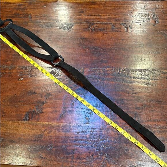 Vintage Ralph Lauren Double O-Ring Black Suede Equestrian Belt size Large